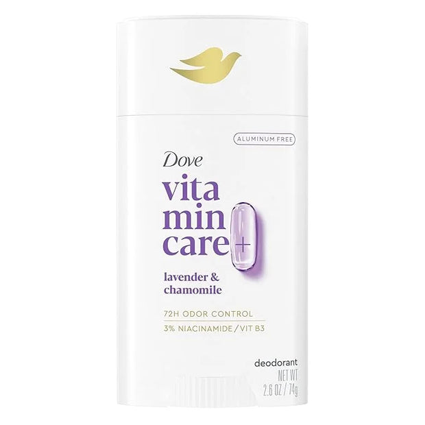 Dove VitaminCare+ Aluminum Free Deodorant Stick for 72H Odor Protection Lavender & Chamomile Breathable Deodorant for Wome...