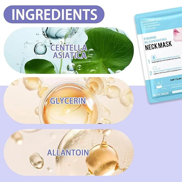 Neck Firming Mask Set,Non-greasy Tighten Lift Firming Neck Mask Skincare Moisturizer, 10 Pieces Deep Moisturizing Masks fo...