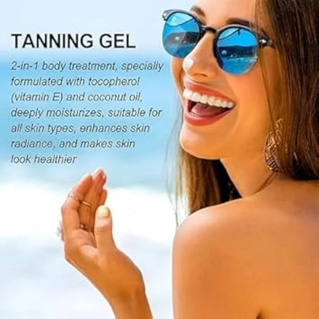 Luxury Intensive Tanning Gel, Natural Tanning Accelerator Cream Gel, Brown Tanning Gel，Tanning Gel for Sunbeds & Outdoor S...