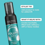 John Frieda Volume Lift Air Whipped Foam, Volumizing Hair Mousse with Air-Silk Technology for Fine or Flat Hair, Adds Last...