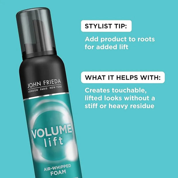 John Frieda Volume Lift Air Whipped Foam, Volumizing Hair Mousse with Air-Silk Technology for Fine or Flat Hair, Adds Last...