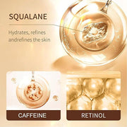 Retinol Caffeine Under Eye Roller Serum, Eye Serum for Dark Circles and Puffiness with 360° Roller Massage Ball, Reduce Wr...
