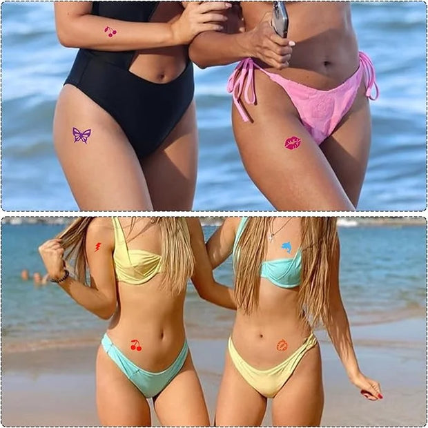 225 Pieces Tanning Stickers, Sunbathing Tattoo Body Sticker Self Adhesive for Indoor Tanning Beds, 15+ Styles Heart Butter...