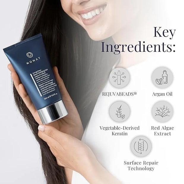 MONAT Damage Repair Bond-Fortifying Hair Crème – Leave-in Crème Conditioner Refreshing Neroli and Orange Flower Fragrance ...