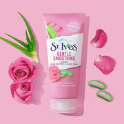 St. Ives Gentle Smoothing Face Scrub Our Gentlest Scrub Yet Rose Water and Aloe Vera Made with 100 percent Natural Exfolia...