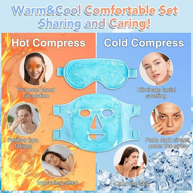 XPCARE Colding Ice Face Mask and Cooling Eye Mask for Puffy Eyes & Migraine Relief, Gel Eye Mask, Cool Face Masks for Dark...