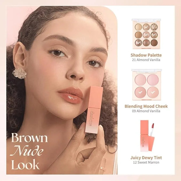 Dasique Blending Mood Cheek #09 Almond Vanilla | 4 Blendable Shades in Lightweight Smooth Powder | Vegan | Blush - Product...