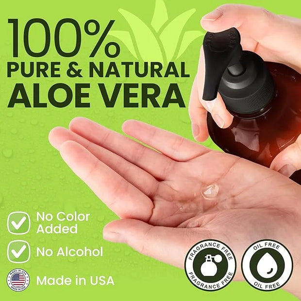 Honeyskin Soothing Aloe Vera Gel Made in the USA with Natural Ingredients - Give Yourself Relief From Sunburn and Dry Skin...