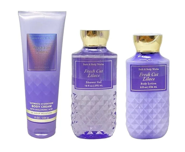Bath & Body Works Fresh Cut Lilacs 3 Piece Bundle - Body Cream - Shower Gel - Body Lotion - Full Size - Product Image