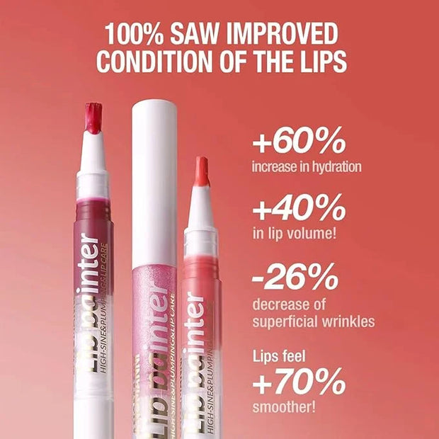2 in 1 Nude Purple Shimmer lip gloss Lip Plumper Gloss Tinted Glitter Lipgloss Lipstick Moisturizing High Shine And Vegan ...