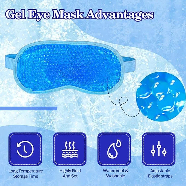 2 Pcs Cooling Eye Mask Sleeping Eyes Cooling Pads Cold Hot Gel Bead Mask Reusable Eye Ice Pack with Plush Backing Silky Ge...