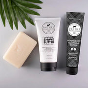 Dionis Goat Milk Skincare 4 Piece Goat Milk Travel Set for Men - Hydrating Bar Soap, Shave Butter, Hand & Body Cream - Ced...