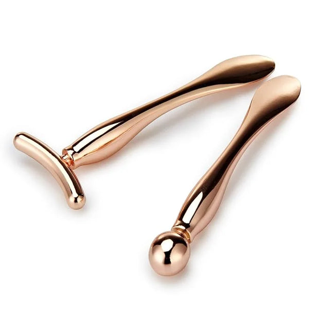 LISAPACK 2PCS Metal Eye Cream Applicator Wand Stick, Massager Tool for Facial Massage, Reduce Puffiness (Rose Gold) - Prod...
