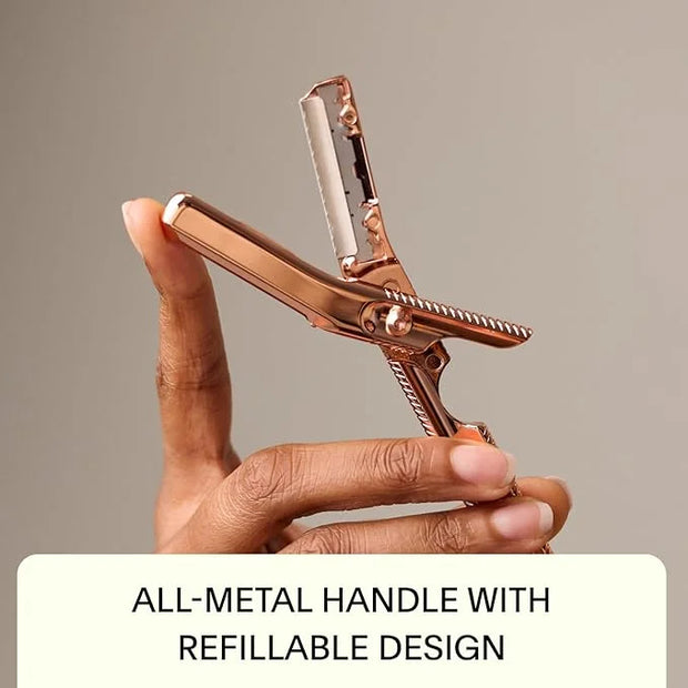 The Leaf Dermaplaner Kit, Fig - Plastic-Free Facial Razor and Exfoliating Tool Set; Includes 1x Dermaplaner, 1x Stand, 10x...