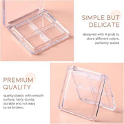 Beaupretty 8 Pieces Empty Eyeshadow Pallet 4 Grids