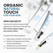 Natural Organic Vegan Eye Cream | Eye Cream for Dark Circles and Puffiness Cream for Eye Bags and Dark Circles Under Eye C...