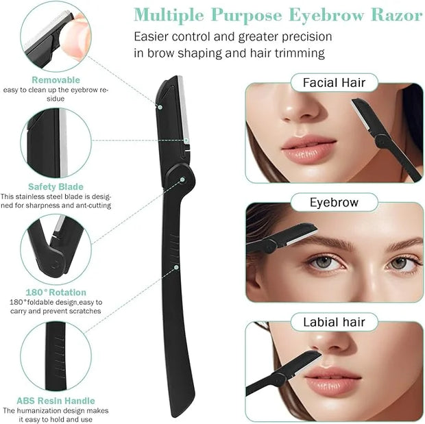 Tweezers Set, Hyxhappy 9 pcs Professional Stainless Steel Tweezers Kit for Facial Hair, Great Precision Eyebrow Plucke Twe...