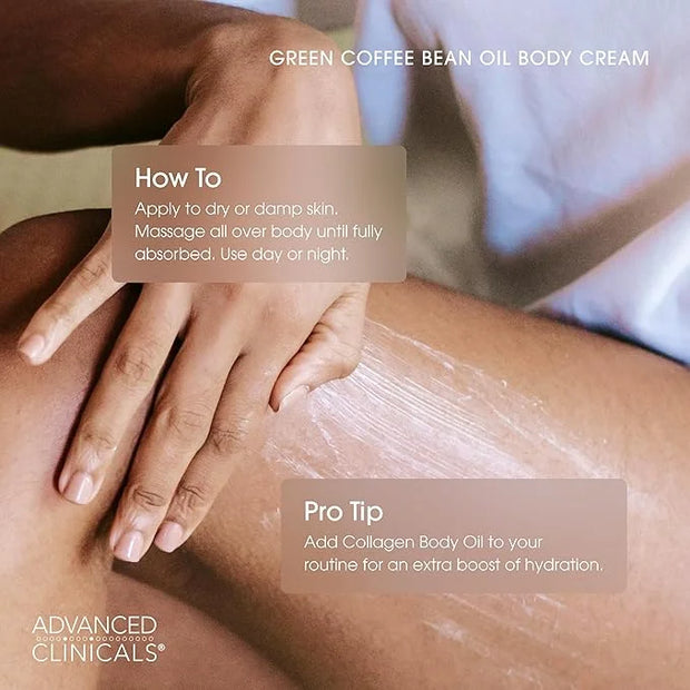 Advanced Clinicals Green Coffee Bean Thermo - Firming Body Lotion | Caffeine Infused Collagen Cream Moisturizer & Body Cre...