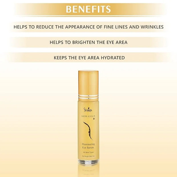Shir-Gold Illuminating Eye Serum HelpsTo Reduce Fine lines and Dark area around EyesHydrates Eye AreaSuits All Skin Types ...