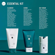 Essential Skin Care Kit, 3-Piece, Face Cleanser, Exfoliating Scrub & Day Cream Moisturizer Gift Set, Back To School Gifts ...