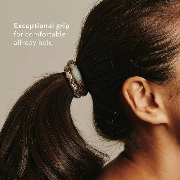 L. Erickson Pony Hair Ties - Black - 8 Pack Ponytail Holders - No Damage Hair Accessories for Women - Product Image