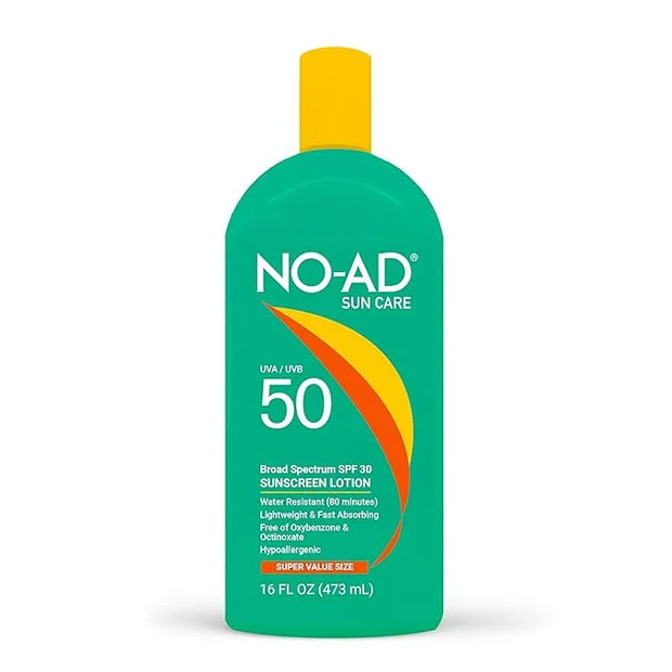 NO-AD SPF 50 Sunscreen Lotion | Broad Spectrum UVA/UVB Protection Water Resistant | Octinoxate & Oxybenzone Free with mois...