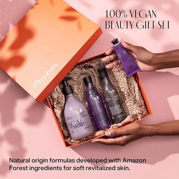 natura - Ekos Açaí Collection Bio-Beauty Gift Set (4 Products) - Body Lotion, Hand Cream, Shower Oil, and Shower Gel - Gif...