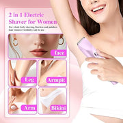 Glow Aura Womens Shaver, Bikini Trimmer for Women, Glow Aura Electric Razor, Comfort 2 in 1 Electric Lady Shaverr, Dual He...