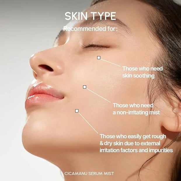 Parnell Cicamanu Serum Mist - Centella Asiatica, Hyaluronic Acid, Ceramide, LHA, Balancing Oil, Moisturizing and Soothing ...