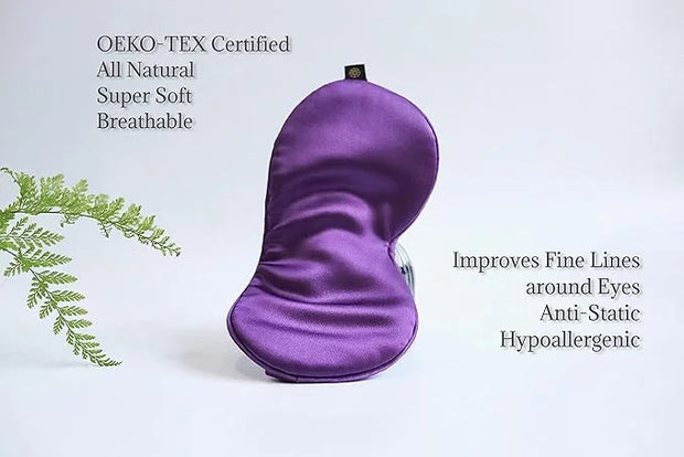 Premium Handcrafted 25 Momme Mulberry Silk Eye Mask for Sleeping (Purple Passion) - Product Image