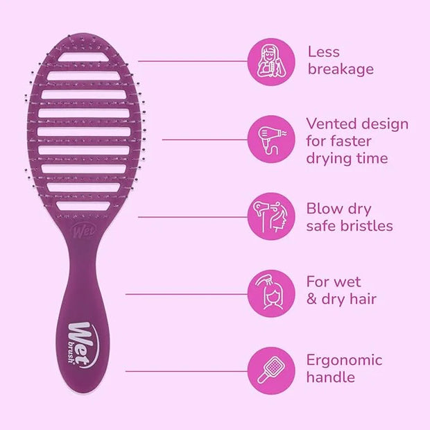 Wet Brush Speed Dry Hair Brush, Purple Frost - Vented Design & Soft HeatFlex Bristles Are Blow Dry Safe - Ergonomic Handle...