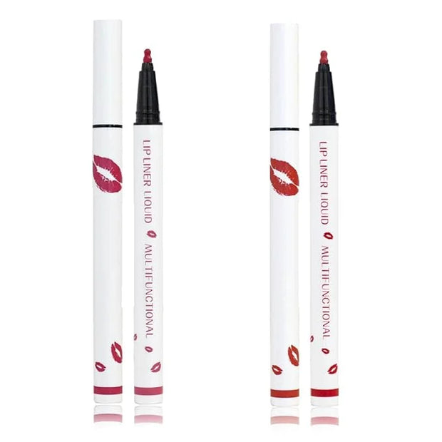 Longwear Liquid Lip Liner, Matte Lip Tint Stain Marker Pen, 2 in1 Liquid Lipstick & Lip Liner Pencil, Long Lasting Waterpr...