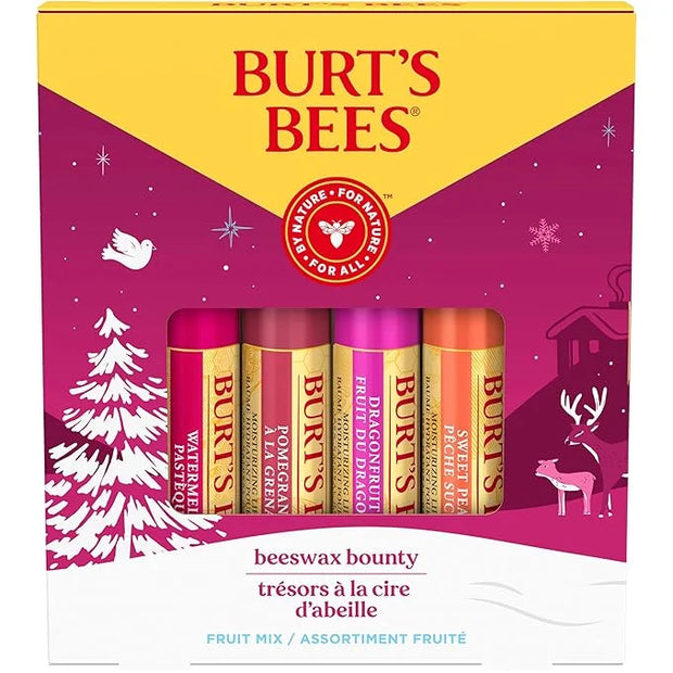 Burt's Bees Lip Balm Gift Set, Beeswax Bounty Fruit Mix, 0.15 Oz, 4 Count - Product Image