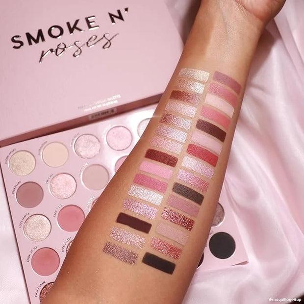 ColourPop Smoke N Roses Eyeshadow Palette - Rosey & Smokey Hues with Metallic and Matte Finishes - High-Pigment Eye Makeup...