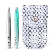 Expert Slant and Point Tip Tweezer Set with Exclusive Storage & Carrying Case, GlamTweeler Sharp & Precision Tweezer Set f...