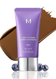 MISSHA M PERFECT COVER SERUM BB CREAM No.45 Deep Mocha- Deep with Cool Undertone, Skin Tint, Tinted Moisturizer, Skin Care...