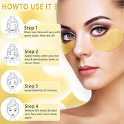 24K Gold Under Eye Patches Gel Eye Pad Hot Cold Eye Mask,Eye Masks Skincare for Removing Dark Circles and Puffiness,Reduce...