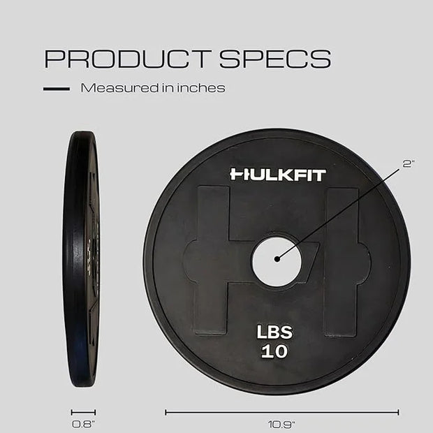 HulkFit 2-inch Rubber Coated Steel Weight Plates Set - Product Image