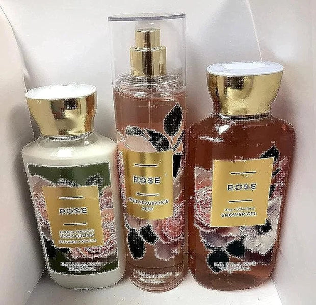 Bath and Body Works - Rose - Shower Gel, Body Lotion, & Fine Fragrance Mist Daily Trio Summer 2018 - Product Image