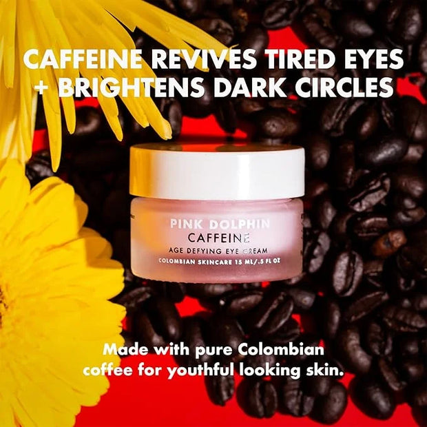 Pink Dolphin Caffeine Eye Cream – Anti-Aging Eye Treatment for Dark Circles, Puffiness & Fine Lines – Hydrating Formula wi...