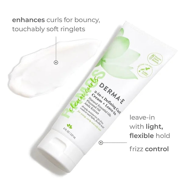 DERMA E Ramos 2-in-1 Defining Curl Cream + Leave-In, 8fl oz - Product Image