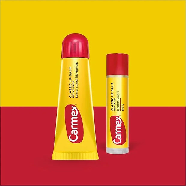 Carmex Classic Medicated Lip Balm Pack, Lip Moisturizer for Chapped Lips, 9-Count Variety Pack Bag (7 Tubes, 2 Sticks) - P...