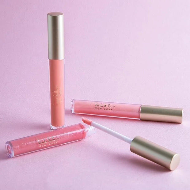 Nicole Miller Lip Gloss Collection Shimmery Glosses for Women and Girls Long Lasting Color Set with Rich Varied Colors, Pe...