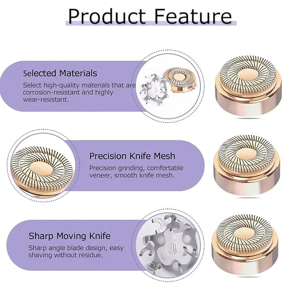 Gen 2 Replacement Heads for Flawless Facial Hair Remover, Shaver Pro Replacement Blades Heads Compatible with Finishing To...