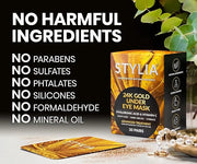 Stylia Under Eye Patches for Dark Circles and Puffy Eyes (30 Pairs) - 24k Gold Under Eye Mask with Vitamin C, Hyaluronic A...