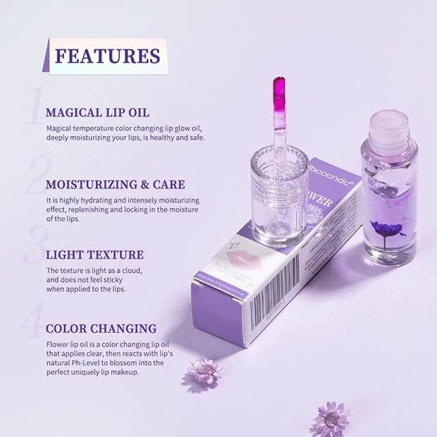 Flower Lip Oil, Hydrating Lip Glow lines