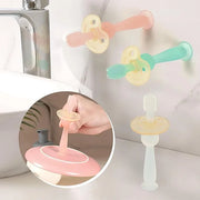 haakaa 360° Baby Toothbrush with Suction Base - Gentle Cleaning for Toddler's Self-Brushing Training, Food-Grade Silicone,...