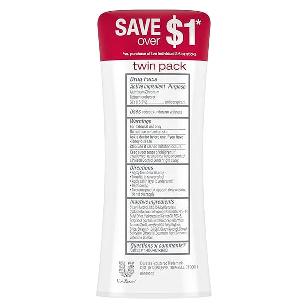 Dove Advanced Care Antiperspirant Deodorant Stick Revive 12 Pack helps skin barrier repair after shaving by boosting skin'...