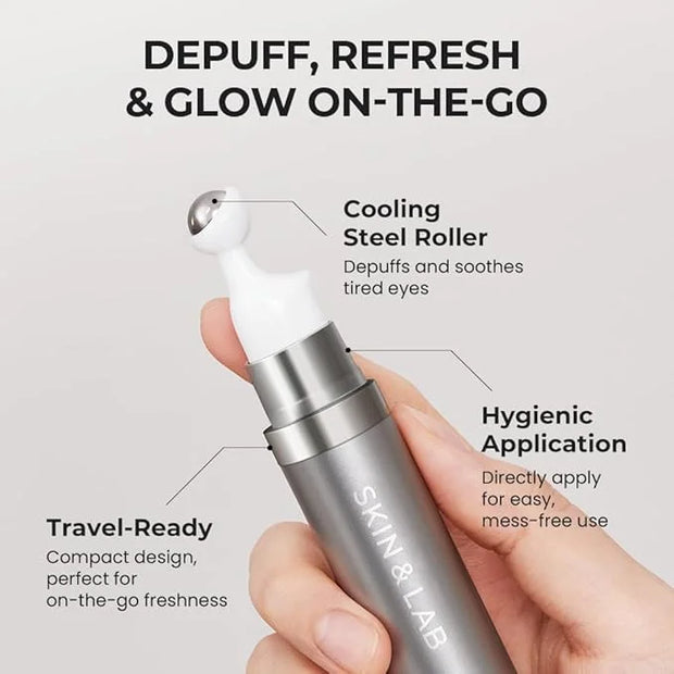 [SKIN&LAB] Bakuchiol Eye Serum with Caffeine, Roll-on Korean Under Eye Serum, Anti-Aging Wrinkle Care for Fine Lines, vega...