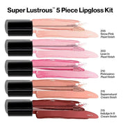 Revlon Super Lustrous The Gloss, 5 Piece Lipgloss Gift Set, Non-sticky High Shine Color in Cream & Pearl Finishes, Pack of...